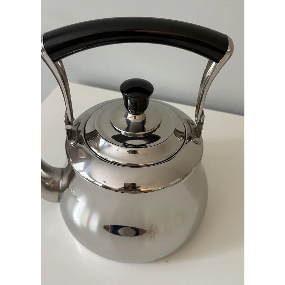 Potobelo Stainless Steel Tea Kettle Swan Neck Black Handle Stovetop Leak Proof